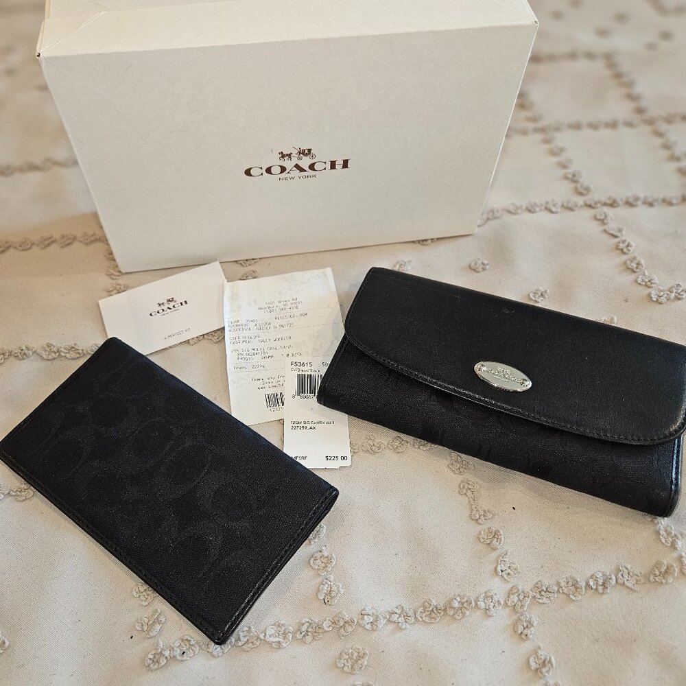 Authentic Coach Signature C Wallet and checkbook cover